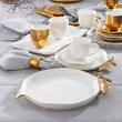 ekskluzywny komplet talerzy deserowych porcelanowy na 6 osób biały VILLA ITALIA
