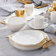 porcelanowy komplet talerzy deserowych na 6 osób biały luksusowy