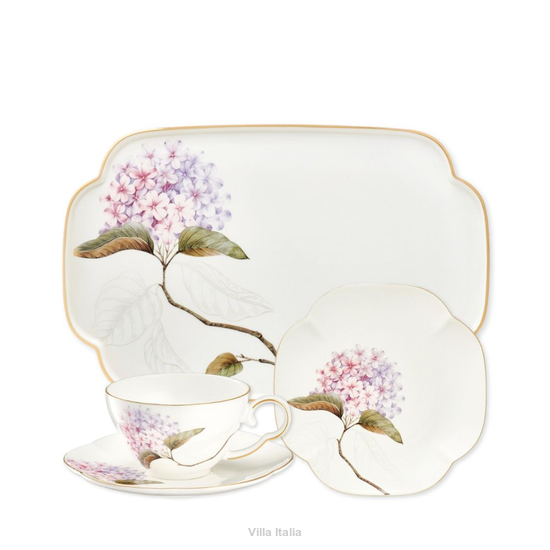 Zestaw do herbaty z paterą na 6 osób porcelanowy MAGIC BLOOMS