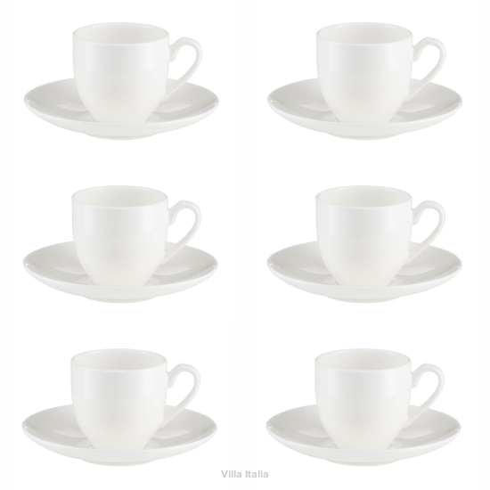 Komplet filiżanek porcelanowych do espresso 100 ml BOSTON White