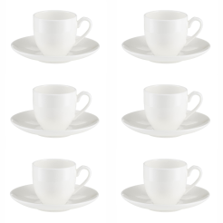 Komplet filiżanek porcelanowych do espresso 100 ml BOSTON White