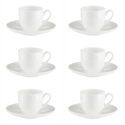 Komplet filiżanek porcelanowych do espresso 100 ml BOSTON White