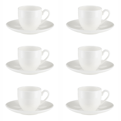 Komplet filiżanek porcelanowych do espresso 100 ml BOSTON White