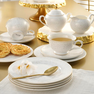Serwis do herbaty na 6 osób porcelanowy Zestaw prezentowy SUNSET