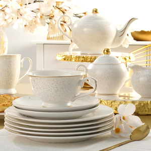 Serwis do herbaty na 6 osób porcelanowy Zestaw prezentowy SUNSET