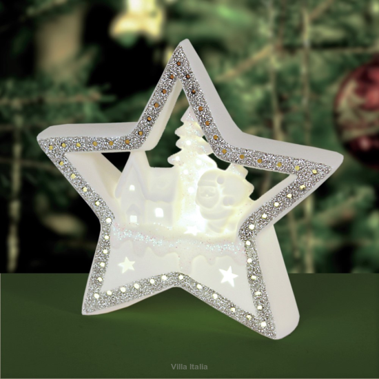 Lampion porcelanowy CHRISTMAS - LED Gwiazda