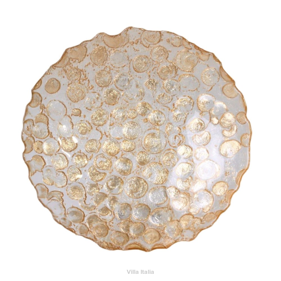 Salaterka szklana 30 cm ALMADA złocista