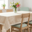 Obrus beżowy 140 x 220 cm żakardowy DORIS 3
