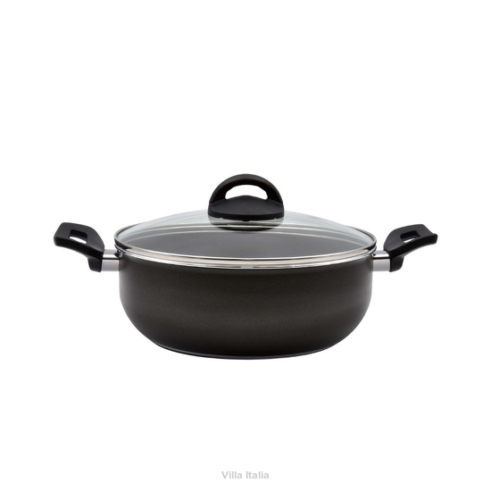 Garnek aluminiowy z przykrywką szklaną
