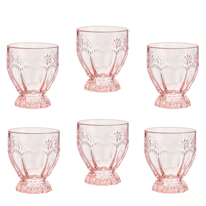 Komplet szklanek różowych 330 ml 6 sztuk HEVES