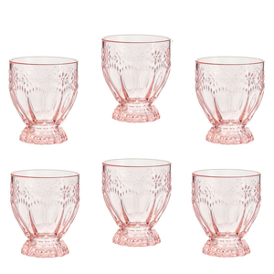 Komplet szklanek różowych 330 ml 6 sztuk HEVES