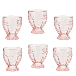 Komplet szklanek różowych 330 ml 6 sztuk HEVES