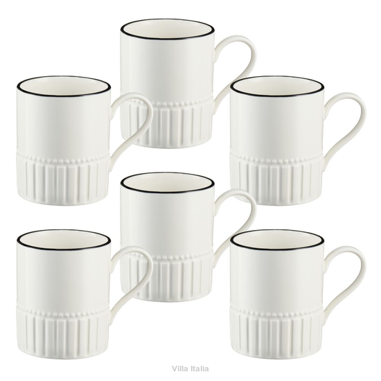 Komplet kubków porcelanowych 370 ml 6 sztuk PILLAR