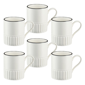 Komplet kubków porcelanowych 370 ml 6 sztuk PILLAR