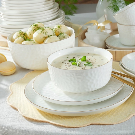 elegancki serwis obiadowy porcelanowy do jadalni