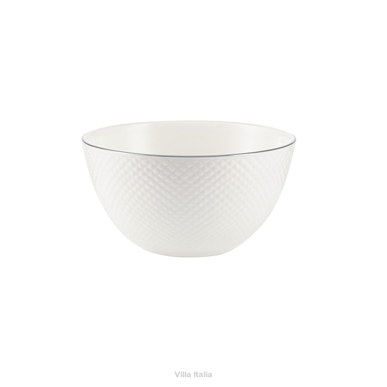 elegancka miseczka na zupę z porcelany, zdobiona platynową obwódką