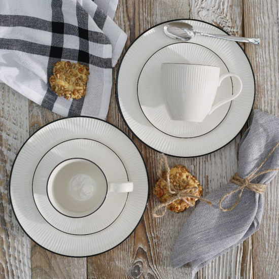 Serwis kawowy na 12 osób porcelanowy BONITA BLACK
