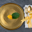 Talerz dekoracyjny złoty 25 cm OTELLO Gold 6