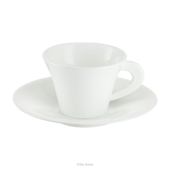 Elegancka filiżanka z porcelany kostnej 200 ml ze spodkiem