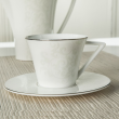 Filiżanka do herbaty porcelanowa 200 ml ze spodkiem MUREN platin 1