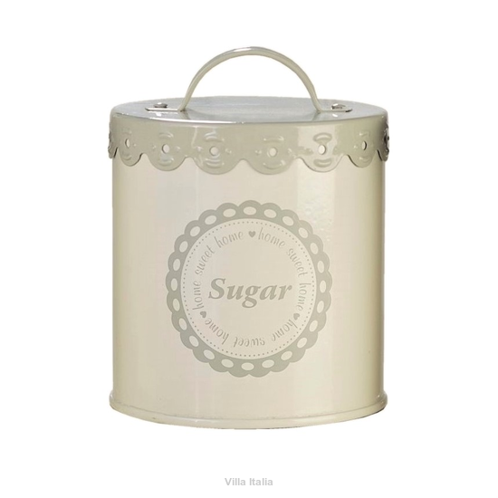 Pojemnik na cukier metalowy okragły wysość 12 cm SUNWAY