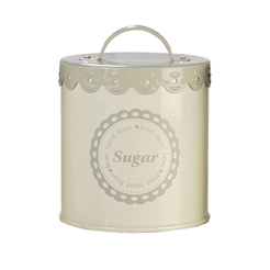 Pojemnik puszka na cukier metalowy okragły wysość 12 cm SUNWAY