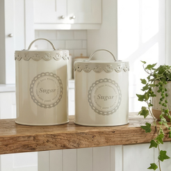 Pojemnik na cukier metalowy okragły wysość 12 cm SUNWAY