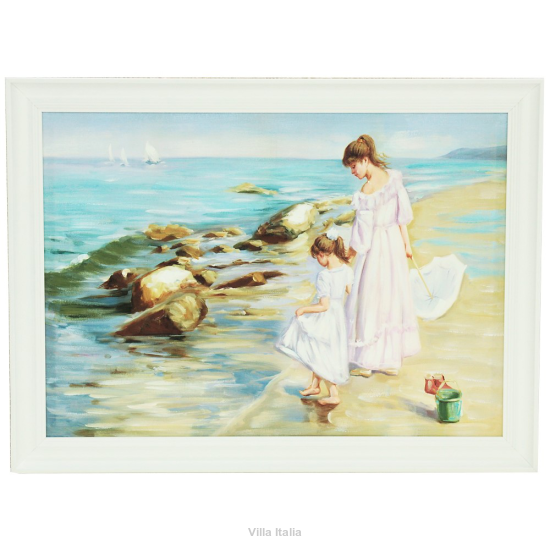 obraz olejny Kobieta z dzieckiem nad morzem