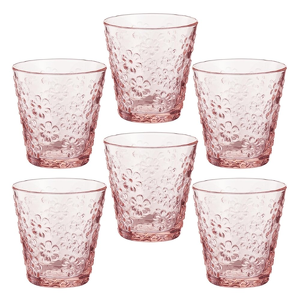Komplet szklanek różowych 270 ml 6 sztuk RENEE