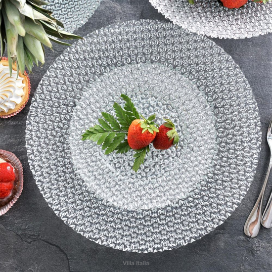 Zestaw talerzy do ciasta szklanych Diamond - Villa Italia