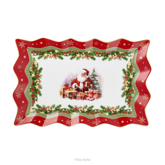 Półmisek świąteczny prostokątny 35x22 cm porcelanowy SANTA CLAUS