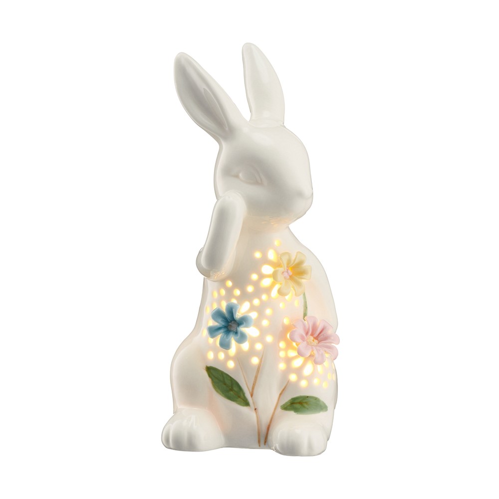Zajączek porcelanowy ażurowy 22,5 cm Lampion LED LAURA