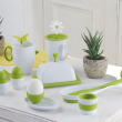 Kubek porcelanowy 350 ml z silikonową przykrywką zielony SUNNY 2