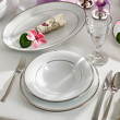 talerze i Półmisek porcelanowy z platynową obwódką