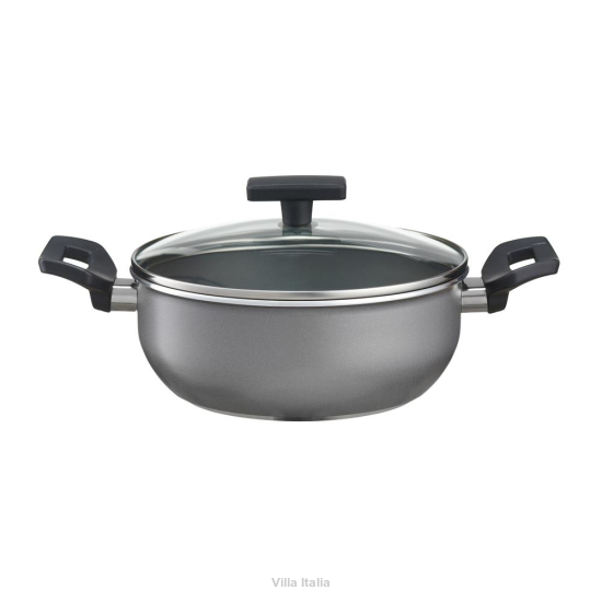 Garnek niski z pokrywką 24 cm GREY