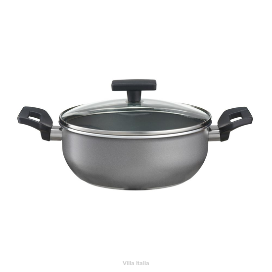 Garnek aluminiowy szary z bakelitowymi uchwytami