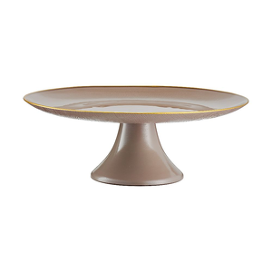 Patera na ciasto szklana 28 cm FIBER Beige
