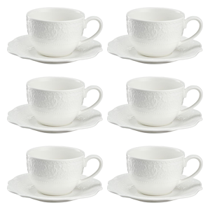Komplet filiżanek porcelanowych 300 ml 6 sztuk GLORIETTA Style