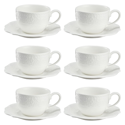 Komplet filiżanek porcelanowych 300 ml 6 sztuk GLORIETTA Style