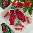Talerzyk cukierek szklany 20 cm LOLLIPOP RED 4