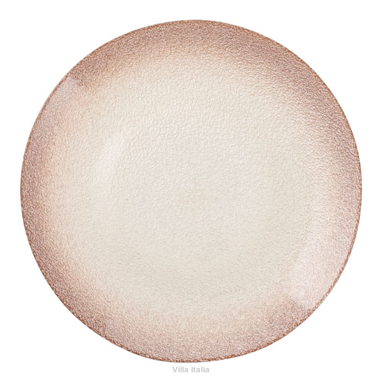 Talerz do ciasta beżowy szklany 28 cm 