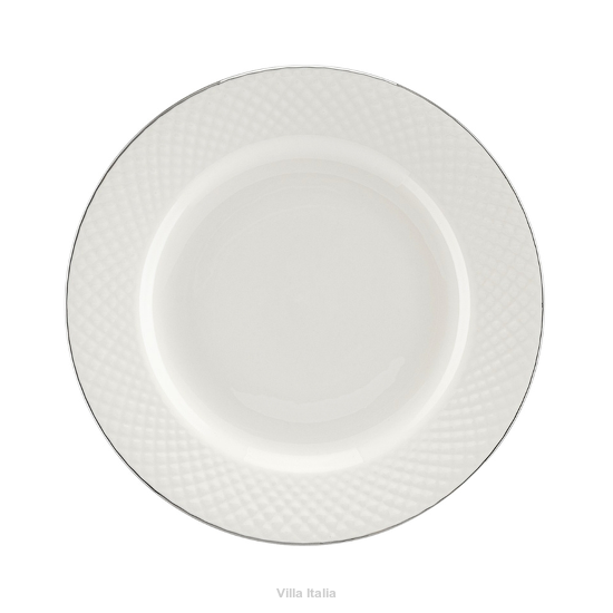 Talerz deserowy porcelanowy z tłoczonym wzorem