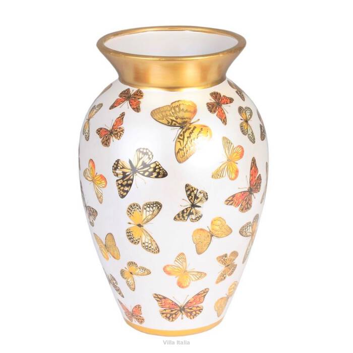 Wazon porcelanowy malowany złotem MARIPOSA 28 cm