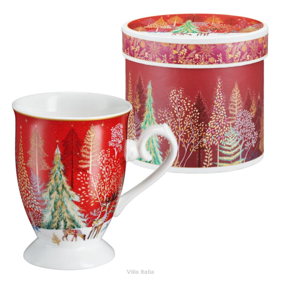 Kubek porcelanowy 300 ml w pudełku ozdobnym NATALE