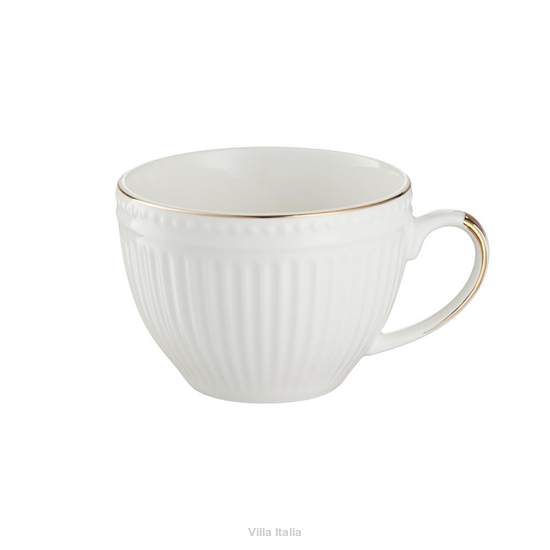 elegancka porcelanowa filiżanka dekorowana ręcznie złotem