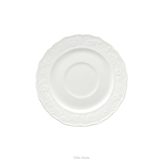 mały spodeczek biały z reliefem