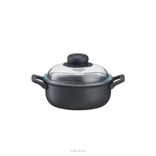 Garnek aluminiowy z przykrywką szklaną