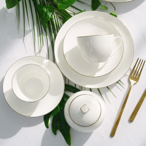 Serwis kawowy porcelanowy na 6 osób BOSTON Gold