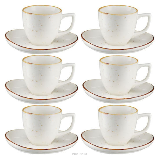 Komplet filiżanek porcelanowych 200 ml 6 sztuk AMMOS