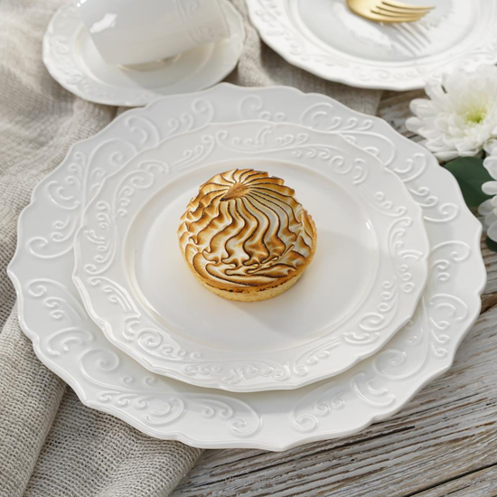 Serwis obiadowo kawowy na 12 osób porcelanowy OLIMPIA